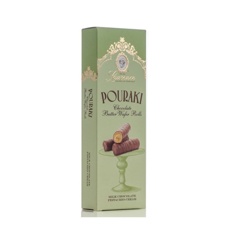 Pouraki Milk Chocolate butter wafer with Pistachio cream ΄΄Laurence΄΄110g