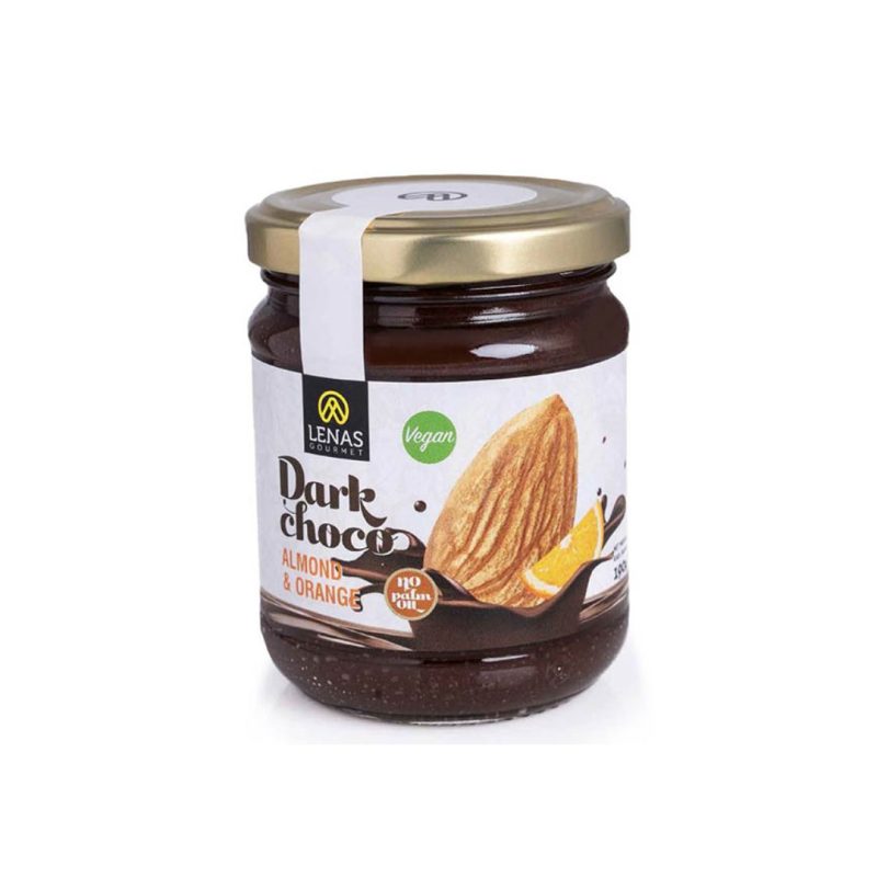 Dark chocolate spread with almond and dried orange  VEGAN